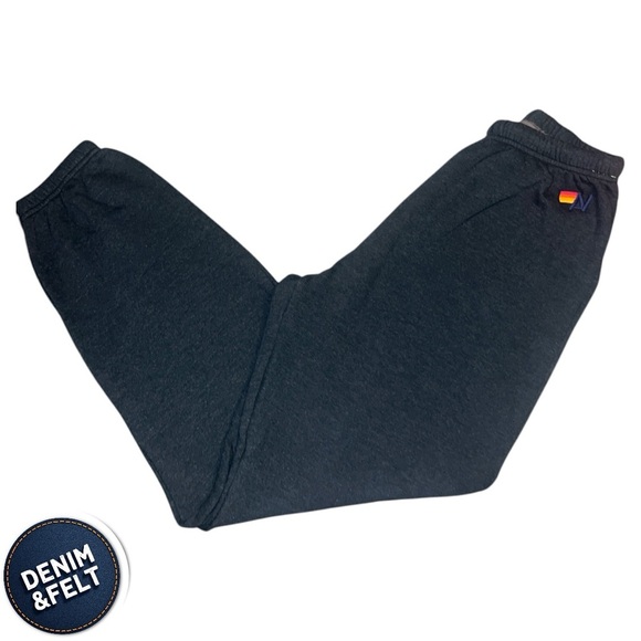 Aviator Nation Women’s RAINBOW HEART STITCH SWEATPANTS - CHARCOAL | NEW/NWOT♥️ - Picture 7 of 13